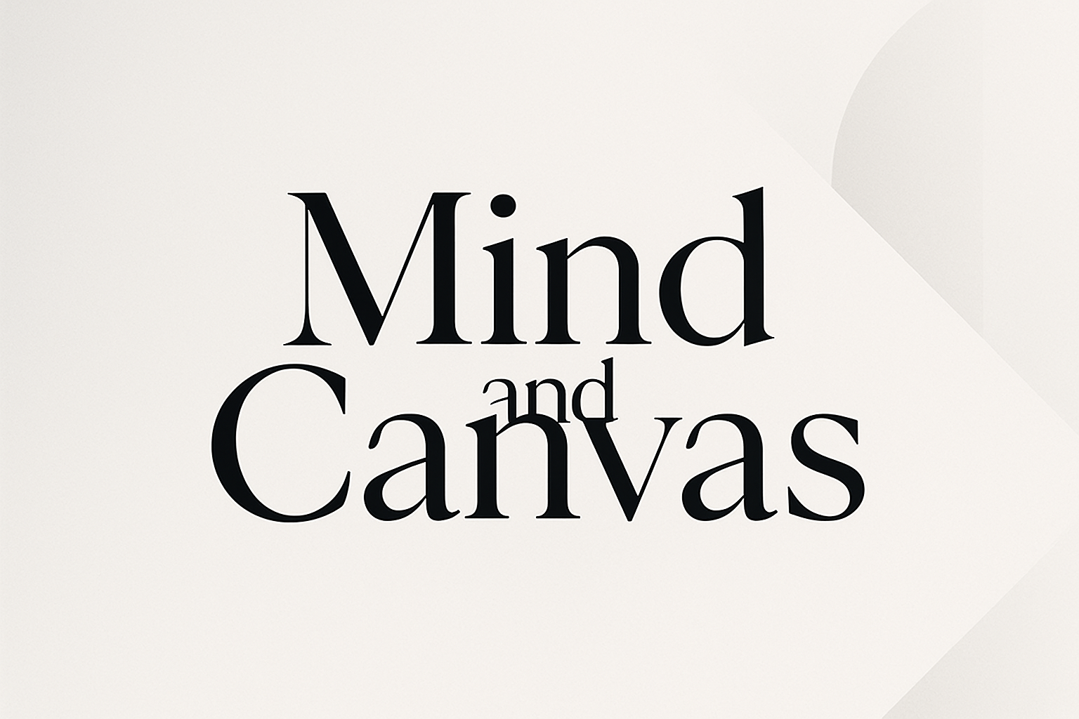 Create a modern header with the text Mind and Canvas